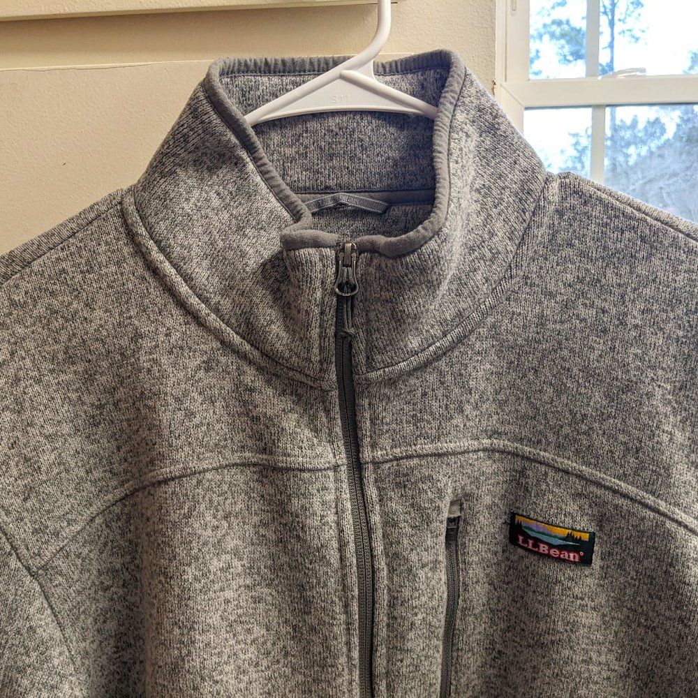Gray L. L. Bean Sweater Fleece Full-Zip Jacket Men's XL